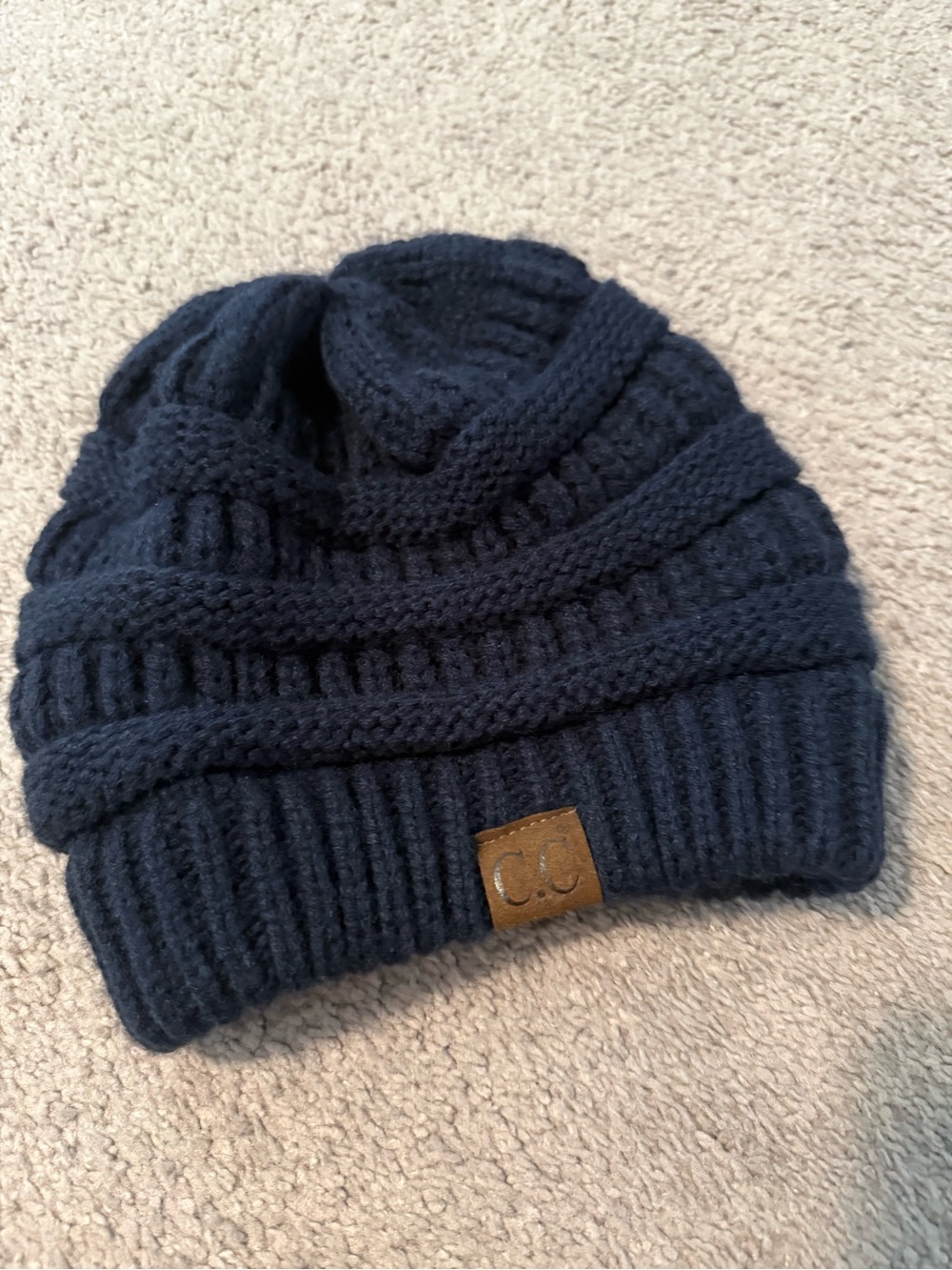 C.C Kids Dark Navy Cable Knit Beanie